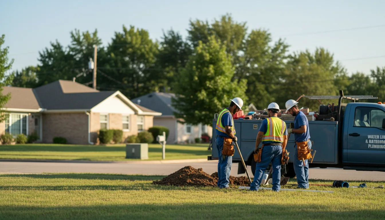 Residential water line and bathroom plumbing service in Smithville, TX